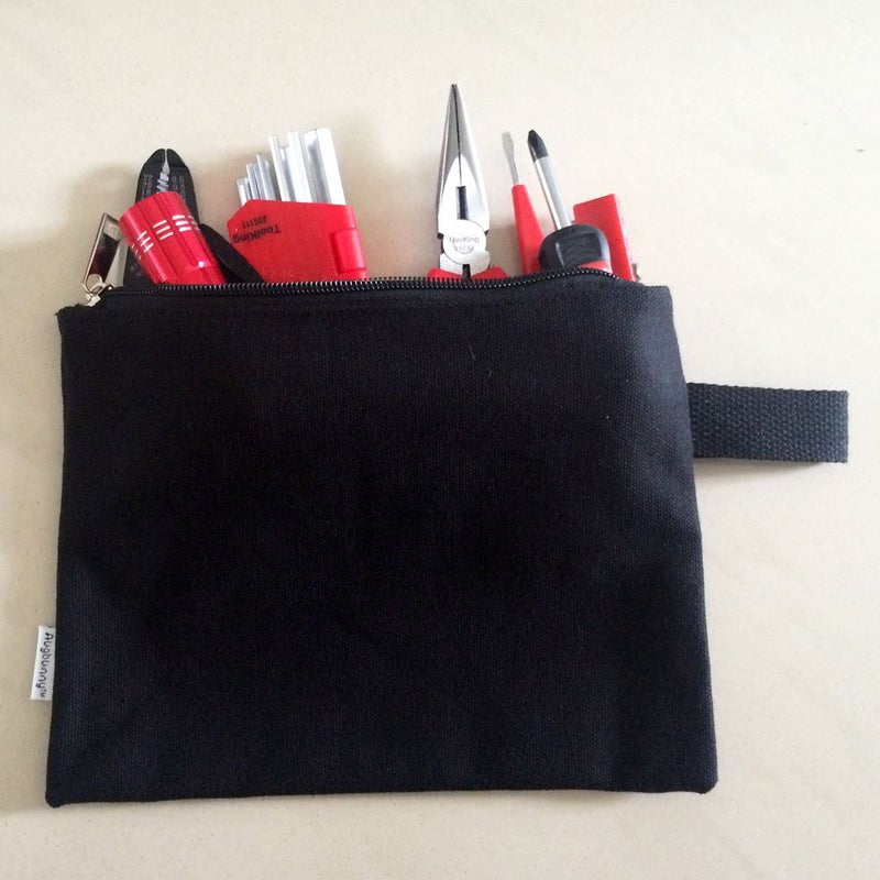 Augbunny 100% Cotton 16oz Heavy Duty Multi-purpose Canvas Zipper Tool Bag Organize Storage Pouch 4-pack - Image 4